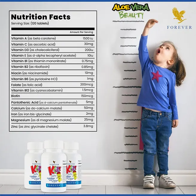 Forever Kids Composants Essentiels : Valeurs nutritionnelles