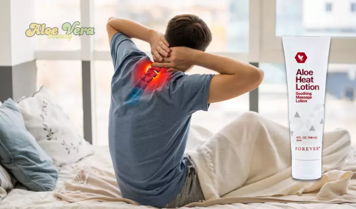 Aloe Heat Lotion massages circulaires de la nuque